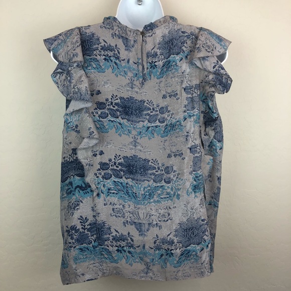 Lucky Brand M Blue Printed Flutter Tank New F - Picture 5 of 8